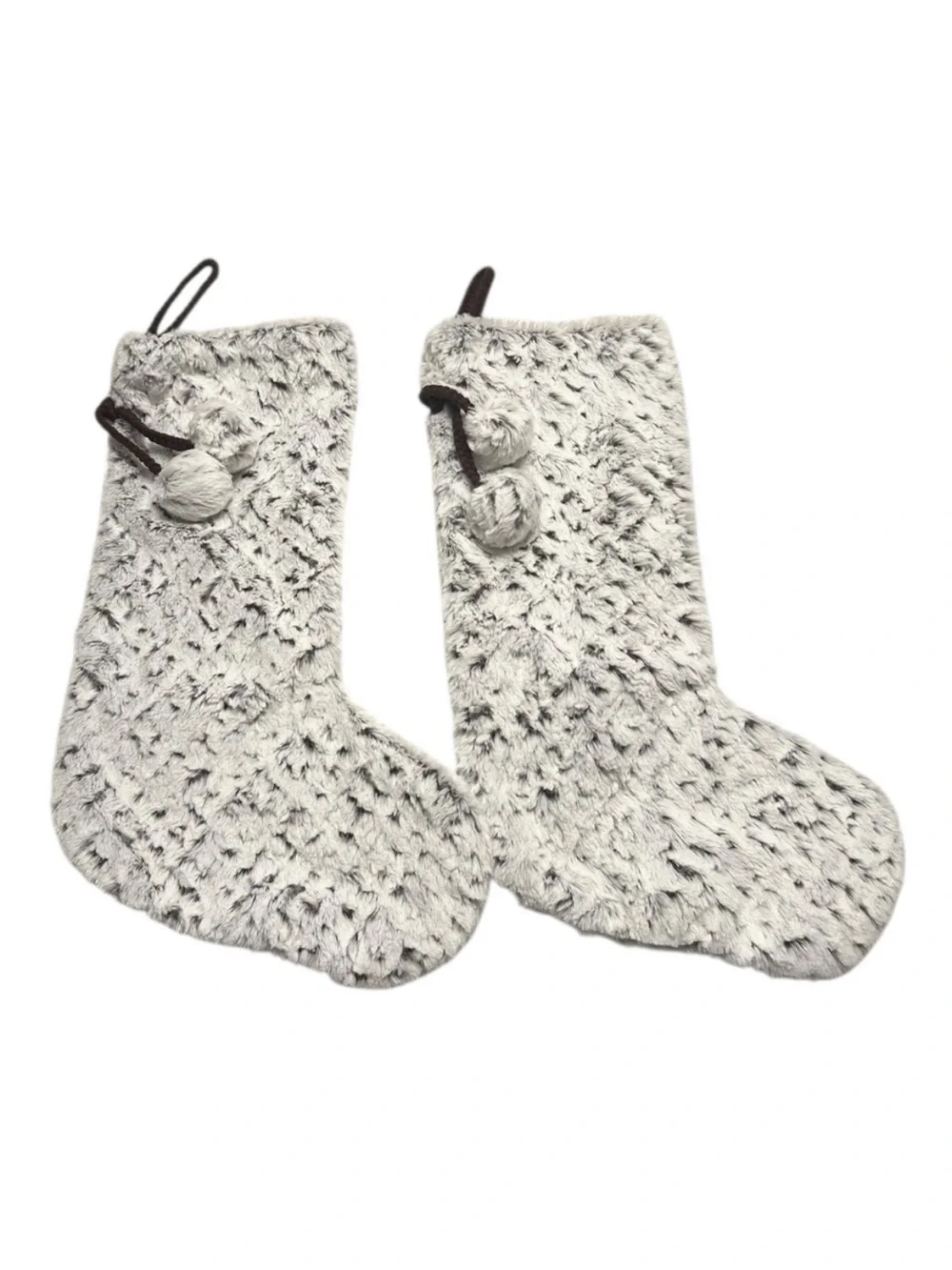 Luxurious Faux Fur Holiday Stockings - Set of 2
